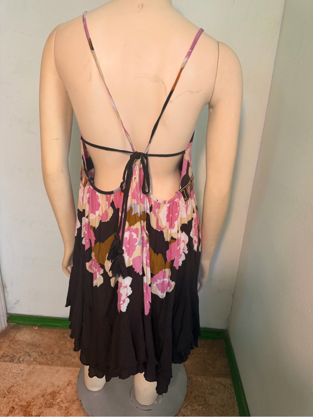 Free People Pink Floral-Print Tank Dress - Picture 2 of 3
